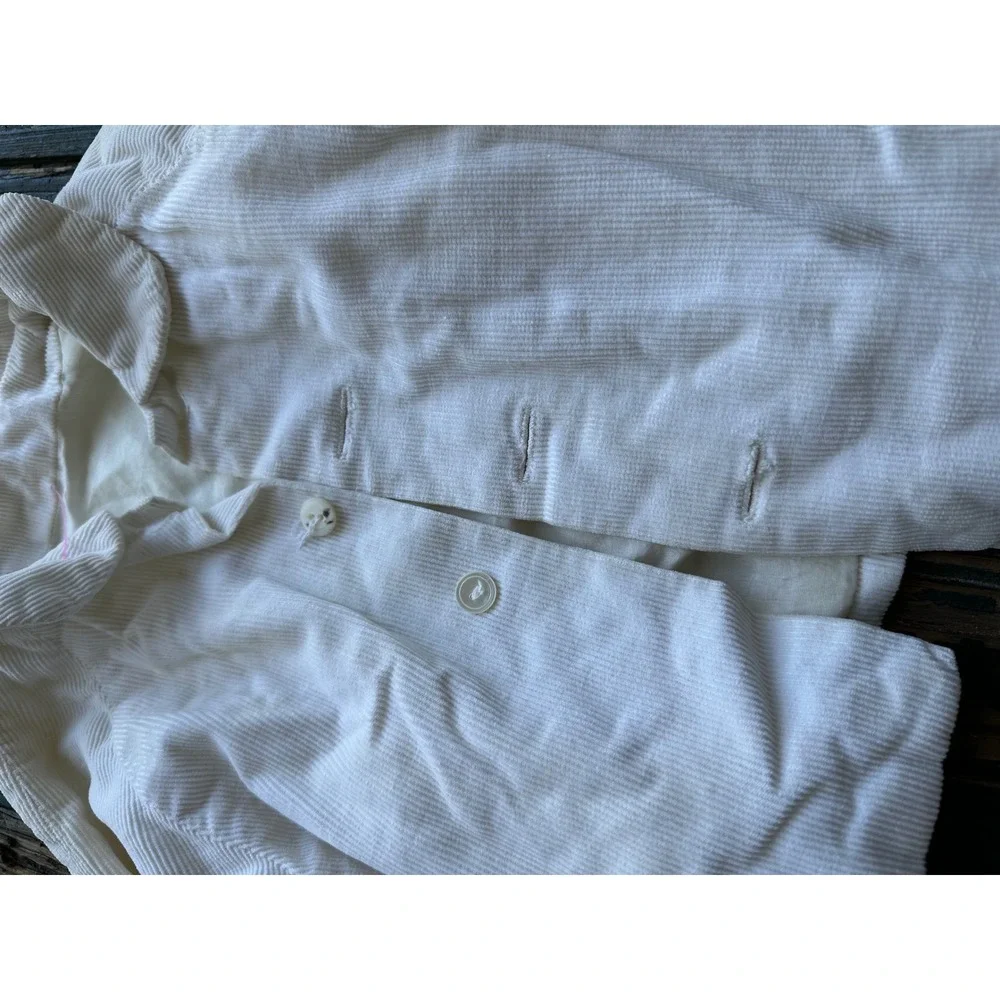 Vintage White Corduroy 2pc Set Jacket and Overalls Kids Toddler Heirloom Style